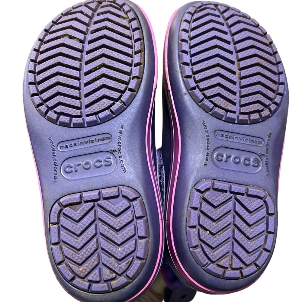 Crocs Winter Boots With Hook and Loop Straps Size 1 Junior